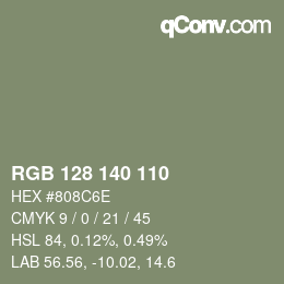 颜色代码: RGB 128 140 110 | qconv.com