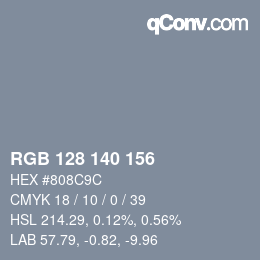 カラーコード: RGB 128 140 156 | qconv.com