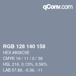 颜色代码: RGB 128 140 158 | qconv.com