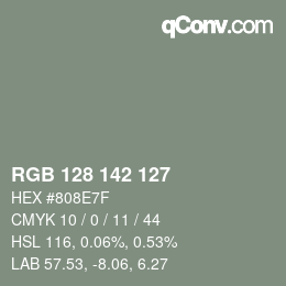 カラーコード: RGB 128 142 127 | qconv.com