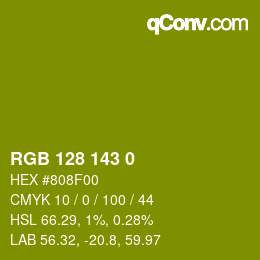 颜色代码: RGB 128 143 0 | qconv.com
