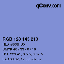 カラーコード: RGB 128 143 213 | qconv.com