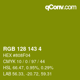 カラーコード: RGB 128 143 4 | qconv.com