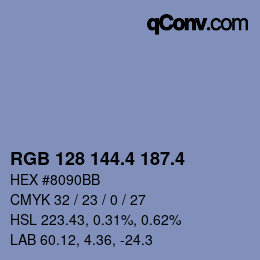 カラーコード: RGB 128 144.4 187.4 | qconv.com