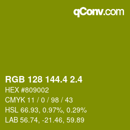 カラーコード: RGB 128 144.4 2.4 | qconv.com