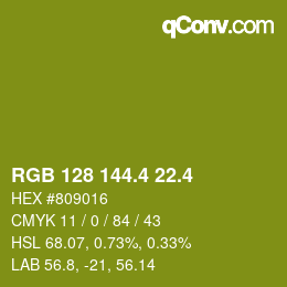 カラーコード: RGB 128 144.4 22.4 | qconv.com