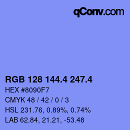 カラーコード: RGB 128 144.4 247.4 | qconv.com