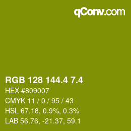 カラーコード: RGB 128 144.4 7.4 | qconv.com