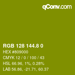 カラーコード: RGB 128 144.8 0 | qconv.com
