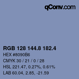 カラーコード: RGB 128 144.8 182.4 | qconv.com