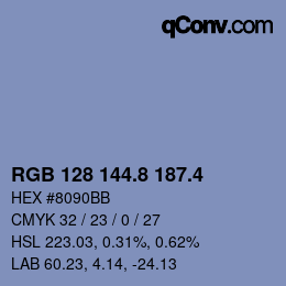 カラーコード: RGB 128 144.8 187.4 | qconv.com