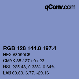 カラーコード: RGB 128 144.8 197.4 | qconv.com