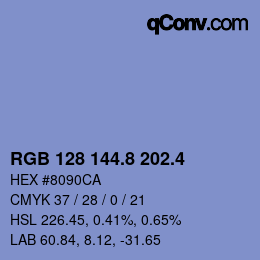 カラーコード: RGB 128 144.8 202.4 | qconv.com