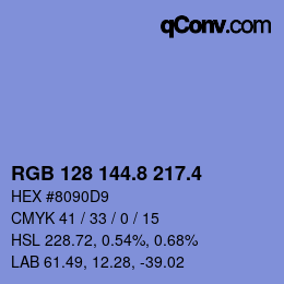 カラーコード: RGB 128 144.8 217.4 | qconv.com