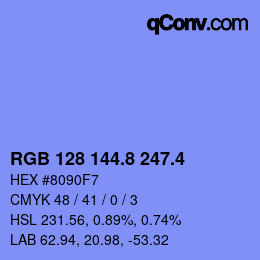カラーコード: RGB 128 144.8 247.4 | qconv.com