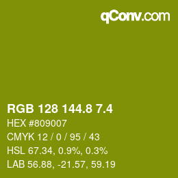 カラーコード: RGB 128 144.8 7.4 | qconv.com