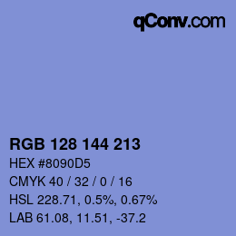 カラーコード: RGB 128 144 213 | qconv.com