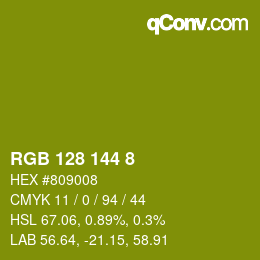 カラーコード: RGB 128 144 8 | qconv.com