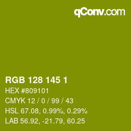Color code: RGB 128 145 1 | qconv.com