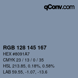 Color code: RGB 128 145 167 | qconv.com