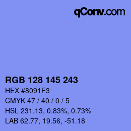 Color code: RGB 128 145 243 | qconv.com