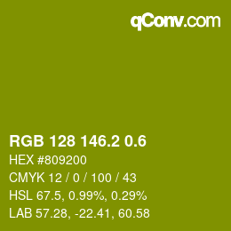 カラーコード: RGB 128 146.2 0.6 | qconv.com