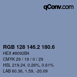 カラーコード: RGB 128 146.2 180.6 | qconv.com