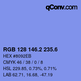 カラーコード: RGB 128 146.2 235.6 | qconv.com