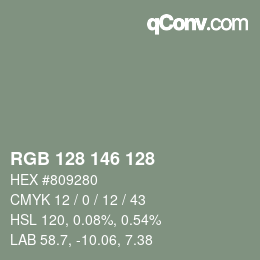 カラーコード: RGB 128 146 128 | qconv.com