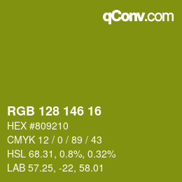 カラーコード: RGB 128 146 16 | qconv.com