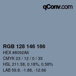 Color code: RGB 128 146 166 | qconv.com
