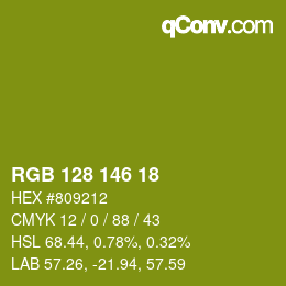 カラーコード: RGB 128 146 18 | qconv.com