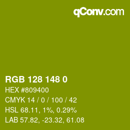 颜色代码: RGB 128 148 0 | qconv.com
