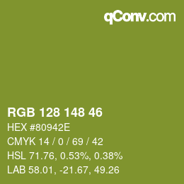 Farbcode: RGB 128 148 46 | qconv.com
