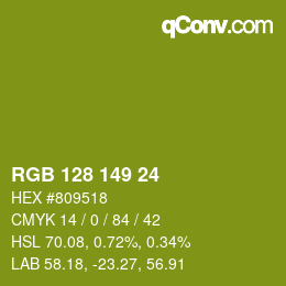 カラーコード: RGB 128 149 24 | qconv.com