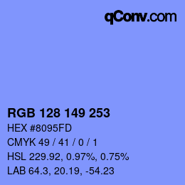 Color code: RGB 128 149 253 | qconv.com