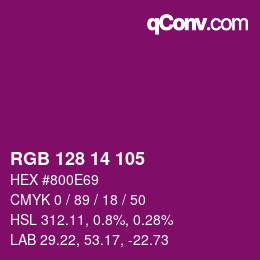 Color code: RGB 128 14 105 | qconv.com