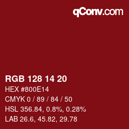 Color code: RGB 128 14 20 | qconv.com
