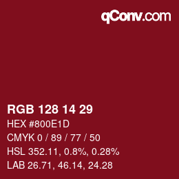 Color code: RGB 128 14 29 | qconv.com