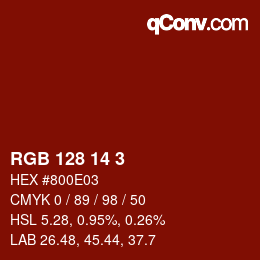 カラーコード: RGB 128 14 3 | qconv.com