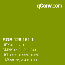 カラーコード: RGB 128 151 1 | qconv.com