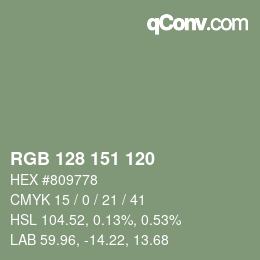 颜色代码: RGB 128 151 120 | qconv.com