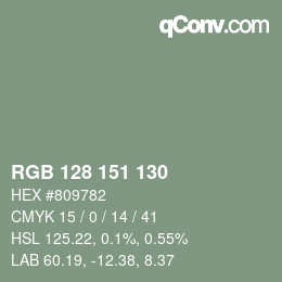 Color code: RGB 128 151 130 | qconv.com