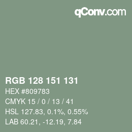Color code: RGB 128 151 131 | qconv.com