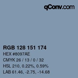 Color code: RGB 128 151 174 | qconv.com