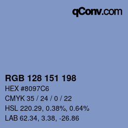 Color code: RGB 128 151 198 | qconv.com