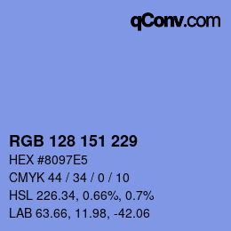 Color code: RGB 128 151 229 | qconv.com