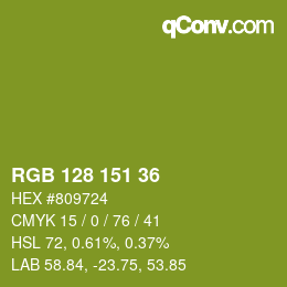 カラーコード: RGB 128 151 36 | qconv.com