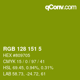 Color code: RGB 128 151 5 | qconv.com