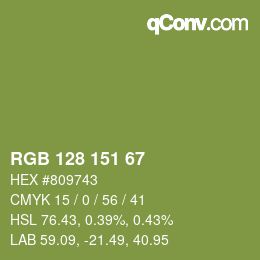 Color code: RGB 128 151 67 | qconv.com